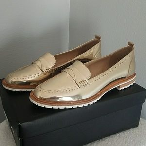 LFL Sport Gold Leather Wing Tip Style Shoes